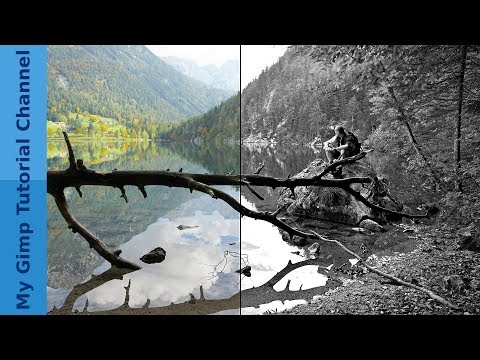 Herbstfoto farbig in Herbstfoto schwarz-weiß umwandeln mit Gimp