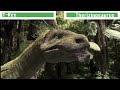 T Rex Vs Therizinosaurus With Healthbar