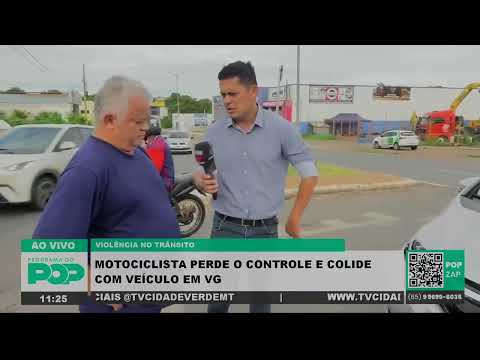Motociclista perde o controle e colide com veículo em VG