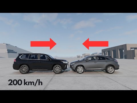 Lexus LX570 vs Lexus RX350 - BeamNG Drive.
