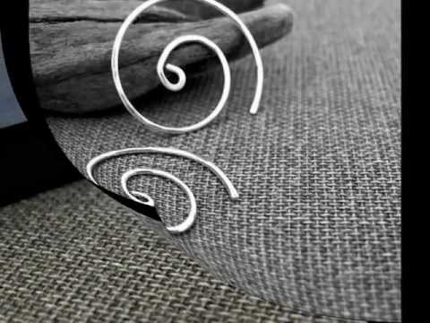 Spiral Earrings - Elegant Swirl Earrings in Sterling Silver by Nadin Art Design