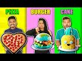 Pizza Vs Burger Vs Cake DECORATION Challenge | Hungry Birds