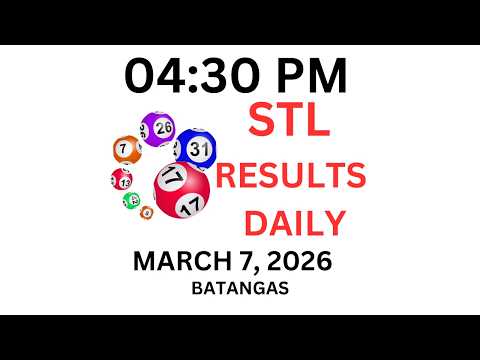 STL BATANGAS  4:30 PM LIVE DRAW March 7, 2026