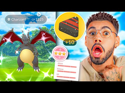 CHARIZARD 100% *SHINY*… NÃO ACREDITO QUE CONSEGUI… 🤯🥹😍 #pokemongo