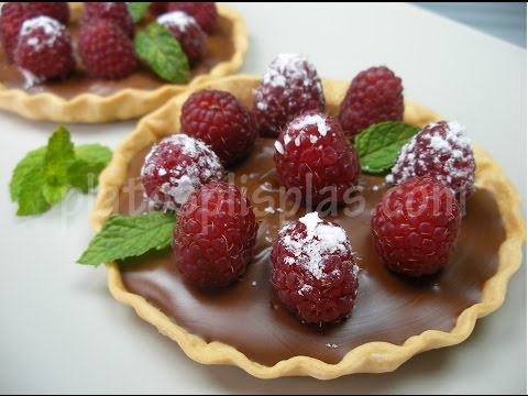 Tartaletas de chocolate y frambuesas