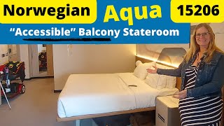 Take a DETAILED Tour of Norwegian Aqua's ACCESSIBLE BALCONY Stateroom 15206