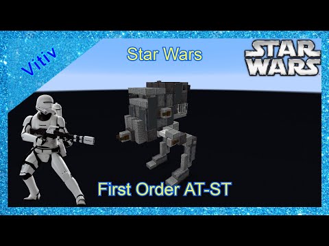 Star Wars First Order All Terrain Scout Transport 'AT-ST' in Minecraft - Tutorial