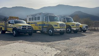 LEVEL 3 VEGETATION FIRE SANTA PAULA ON SENCE FOOTAGE OF VENTURA COUNTY FIRETRUCKS*  #firefighter