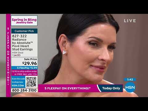 Radiance by Absolute1.06ctw Pav Heart Stud Earrings