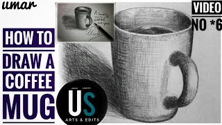 Download lagu Cara menggambar cangkir kopi 3D dengan bayangan yang tepat | Cara menggambar cangkir untuk pemula | Sketsa mp3