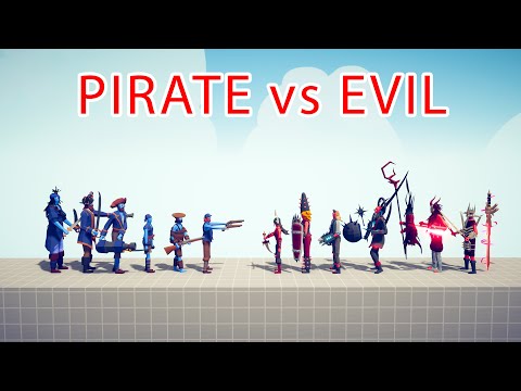 PIRATE Team vs EVIL Team - Totally Accurate Battle Simulator TABS