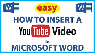 How To Insert A YouTube Video Into A Microsoft Word Document | 365 | *2024