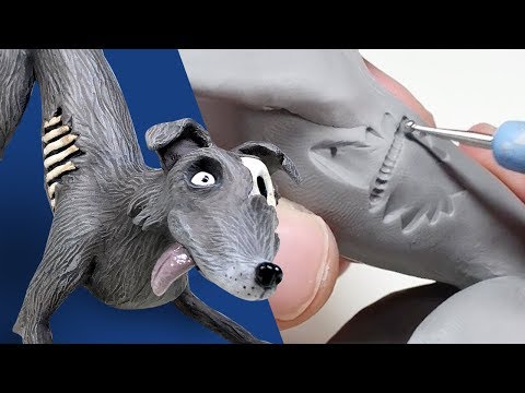 ZOMBIE DOG Sculpture from Start to Finish Out of Polymer Clay - Timelapse Tutorial