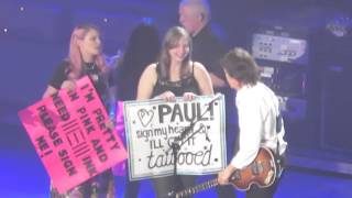 Lucky girls on stage with Paul McCartney in Buffalo! Lucky girls on stage with Paul McCartney in Buffalo!