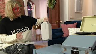 Video thumbnail for Crosley Cruiser Deluxe 3-Speed Portable Retro Turntable with Bluetooth on QVC by QVCtv