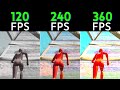 120Fps vs 240Fps vs 360Fps Fortnite Fps Comparison