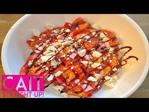 Grilled Tomato and Feta Salad Recipe | Cait Straight Up