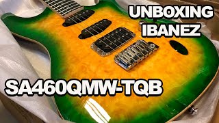 Video thumbnail for Unboxing Ibanez SA460QMW-TQB by Levytukku