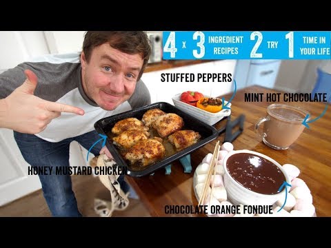 Make a 3 Course Meal & a drink with 3 Ingredients each | Ft Chocolate Fondue
