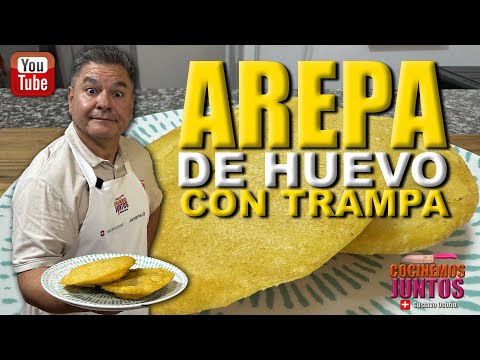 como hacer unas AREPAS DE HUEVO CON TRAMPA | muy fácil.