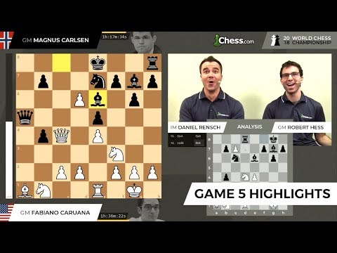 Carlsen vs Caruana (Game 5 Live Highlights): World Chess Championship