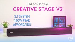 Creative Stage v2 Soundbar Review - 160W - 2.1 Channels - Good & Affordable!! (2021)