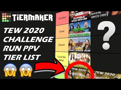 The Official ConnelTEW TEW 2020 Challenge Run Season 1 & 2 PPV Tierlist