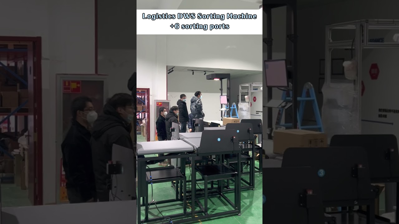 MonolithIoT express parcels dimensioning weighing scanning dws system machine with 6 sorting ports