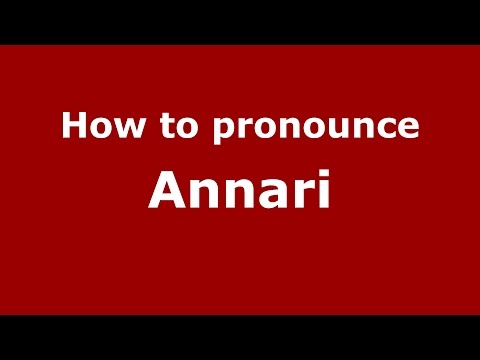 How to pronounce Annari (Irish/Glendale, KY, USA) - PronounceNames.com