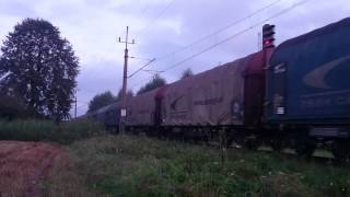preview picture of video 'ET41 z pociągiem towarowym w Stróżach'