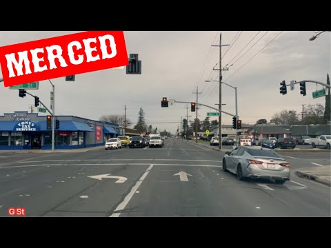 Merced California ( G street) Driving Tour