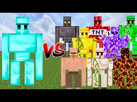 DIAMOND GOLEM vs ALL GOLEMS | Minecraft Mob Battle
