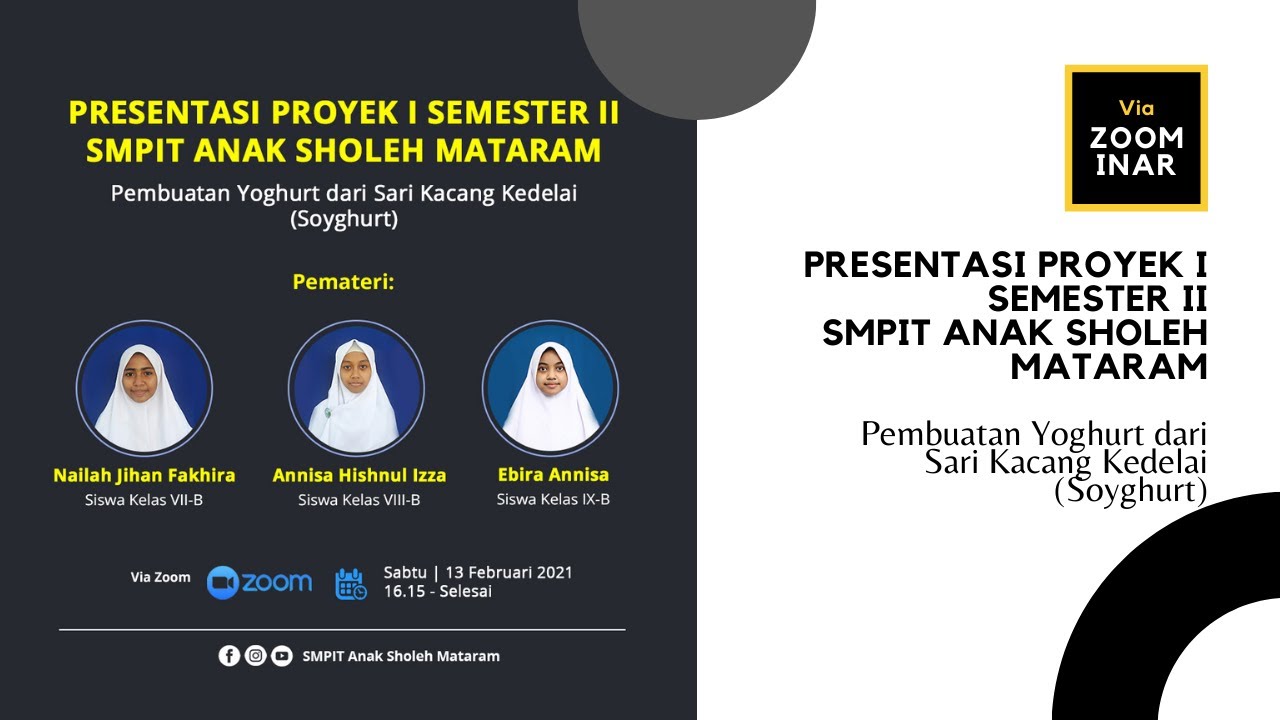 Presentasi Proyek I Siswa Putri Via Zoom Meeting