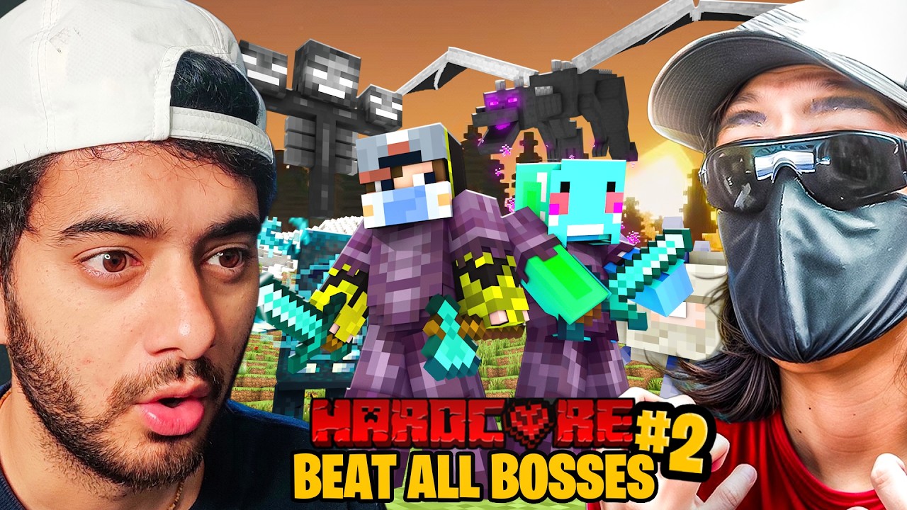 BEATING ALL BOSSES in HARDCORE MINECRAFT 🧱⛏️ ft. Dreamboy