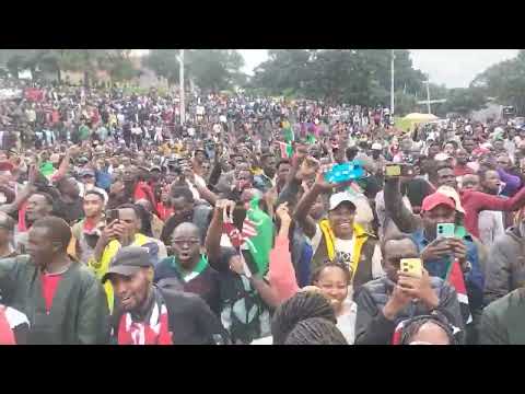 Gidi Gidi Maji Maji's iconic anthem "Unbwogable" is blasting through Uhuru Park,