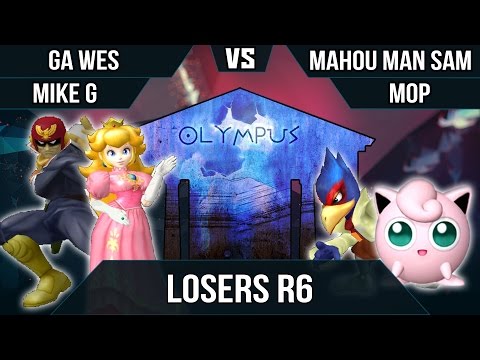 Olympus - GAwes & Mike G (Green) vs. Moe | Mahou Man Sam & MOP (Red) - SSBM Losers R6 - Melee
