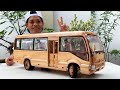 Holzschnitzerei TOYOTA COASTER MINI BUS Holzkunst