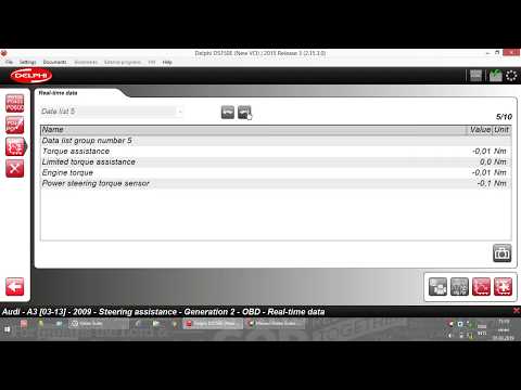 Audi A3 8p - DELPHI DS150e - Multifunction - Steering Assistance - Real Time Data
