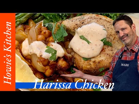 Harissa chicken recipe - harissa chicken with chickpeas and yogurt