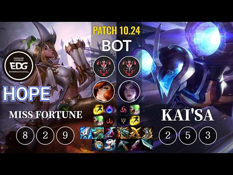 EDG Hope Miss Fortune vs Kai'Sa Bot - KR Patch 10.24