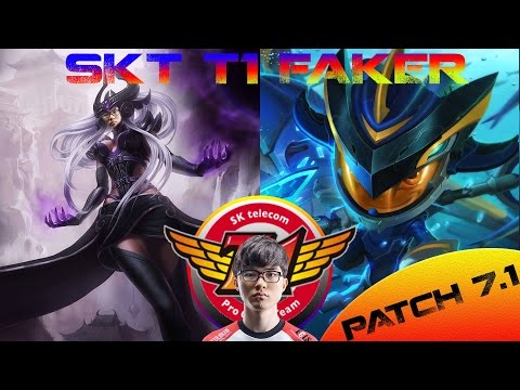 SKT T1 FAKER SYNDRA -VS- FIZZ | MID KOREA PATCH 7.1 LEAGUE OF LEGENDS