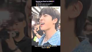 Download lagu Hoba backstage with jin☺️ Jin *excitedly singing I'll Be There* #jin #jhope #bts #concert #shorts mp3
