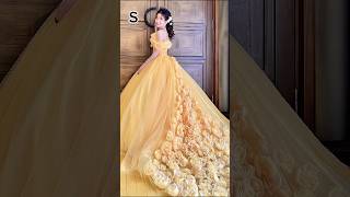 ✨ Golden Princess Vibes | Royal Elegance in Yellow 💛 #shorts #royallook #fashiondrees #cutedrees