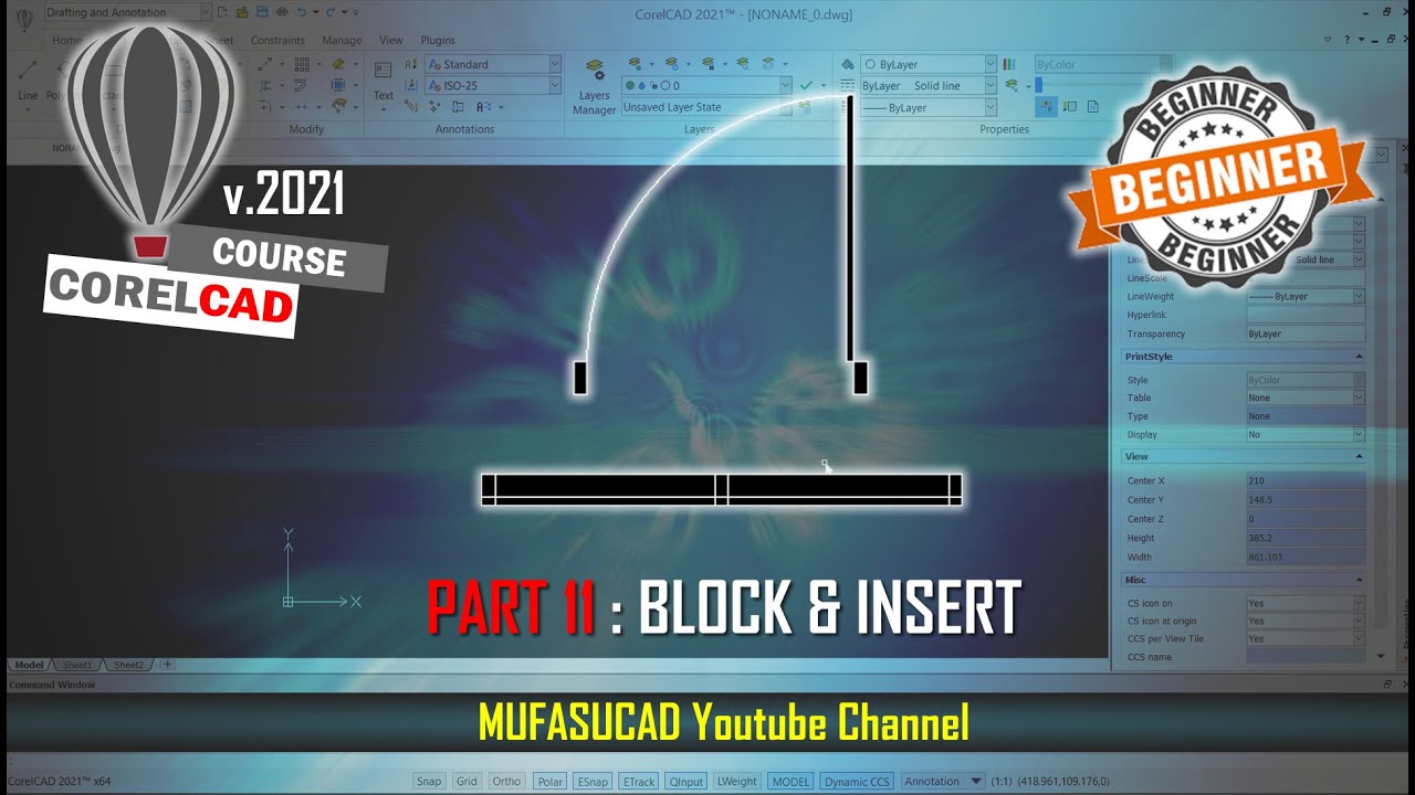 [PART 11] CorelCAD 2021 Block And Insert Essential Training For Beginner