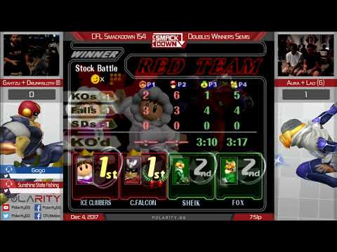 CFL Smackdown 154 Melee - Gahtzu + Drunksloth vs Aura + Lad - Doubles Winners Semis