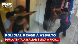 policial civil reage ASSALTO em loja de celulares e bandidos fazem PLANO DE FUGA | Brasil em Alerta