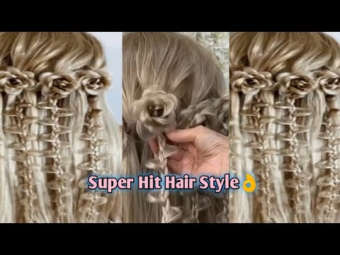 #easystyle#frenchbraid#flowerbraid Open Hair BraidHairstyle|Flower Braid|SanazVlogs