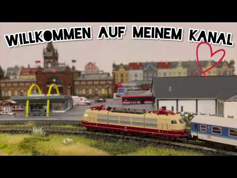 Meine Modellbahn Spur N - BR 103 DB-AG mit Inter Regio Waggons - V60 mit NOCH Reinigungszwergen.
