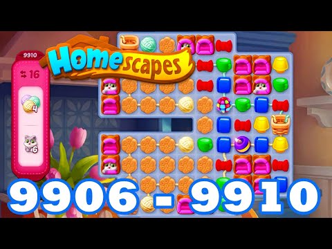 Homescapes Level 9906 - 9910 HD 3 - match puzzle game | Gameplay | android | 9907 | 9908 | 9909