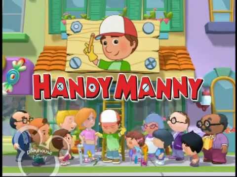 Handy Manny trailer frame underscoring the energetic, percussive vibe of the soundtrack